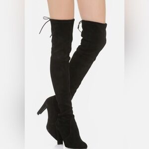 Stuart Weitzman Women's Highland Black Suede Over-the-knee Boot
